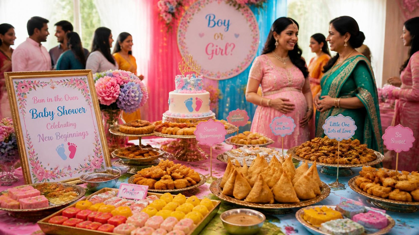 Baby shower celebration catered by Spice 'n' Tadka