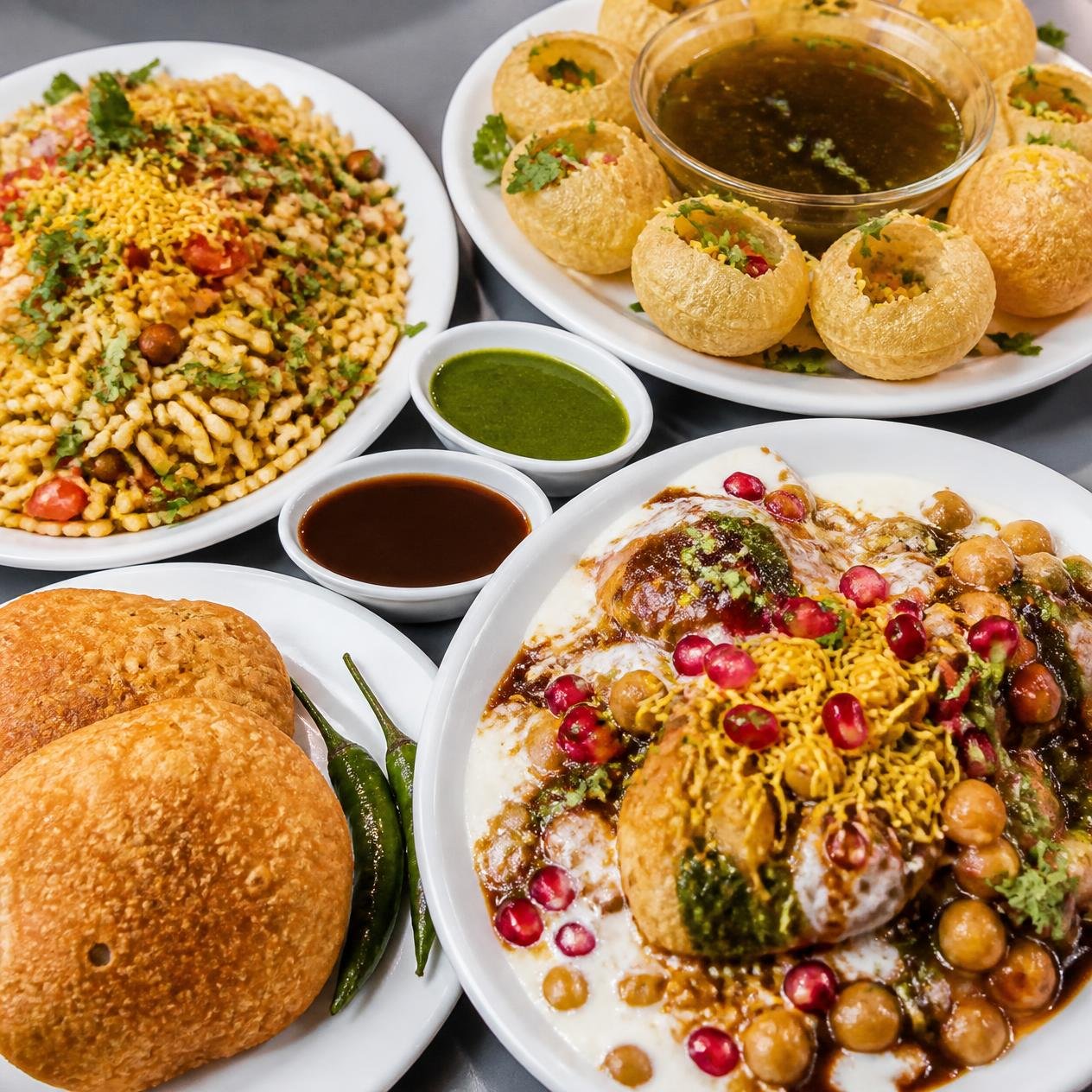 Indian street food chaat assortment — Spice 'n' Tadka